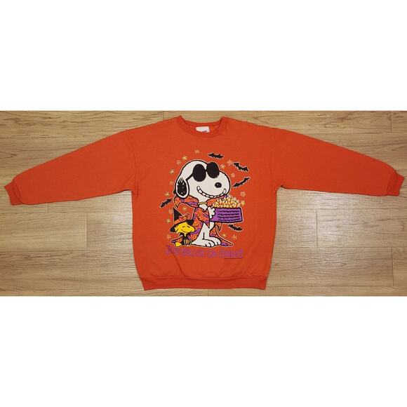Vintage Peanuts Snoopy Joe Cool "Joe Trick Or Treat" Halloween Sweatshirt Large - Picture 1 of 8